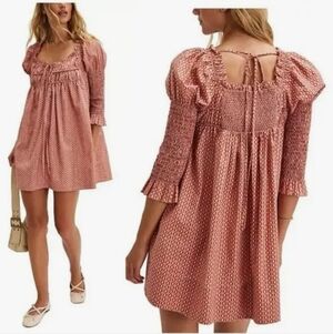 Free People Star Dip Smocked Cotton Dress